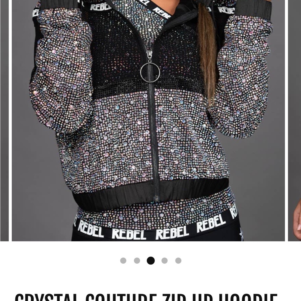Rebel Black Crystal Bomber Jacket